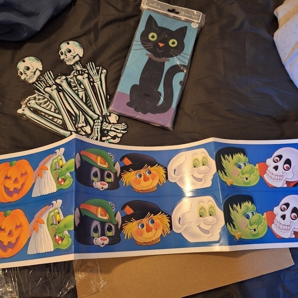Vintage Halloween Paper Decorations Sacks